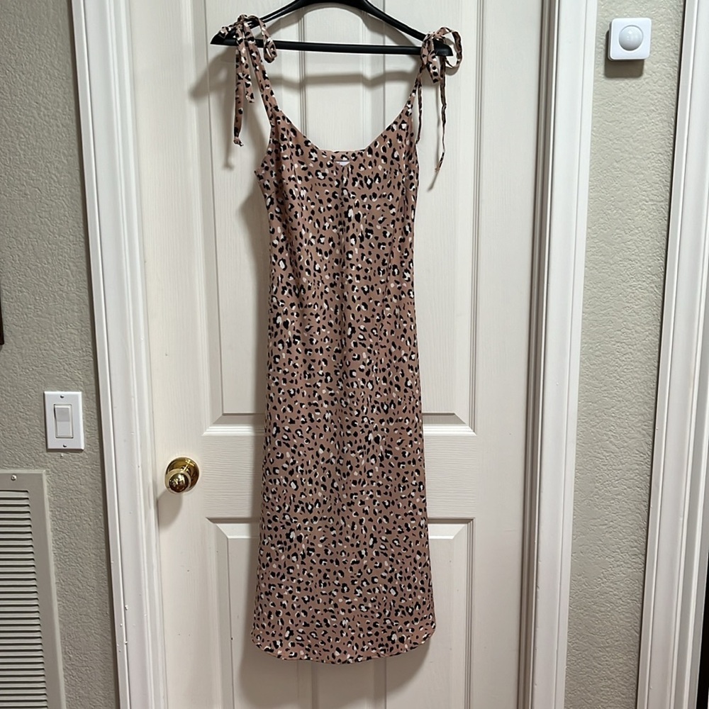 Animal Print Midi Slip Dress